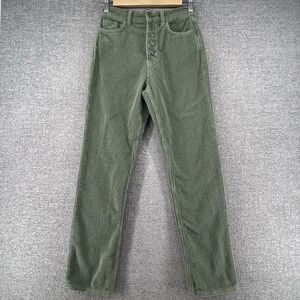 Reformation Corduroy Organic Cotton Jeans Women Size 23 Olive Green Casual